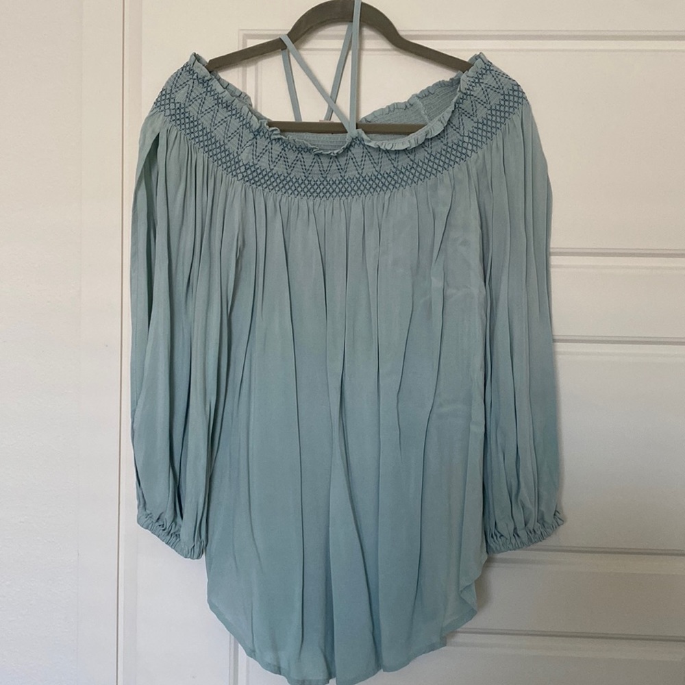 Anthropologie Off-The-Shoulder Halter Blouse